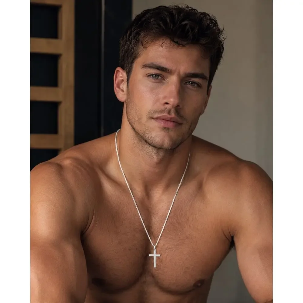 Andrew Christian Cross Necklace Silver — One Size